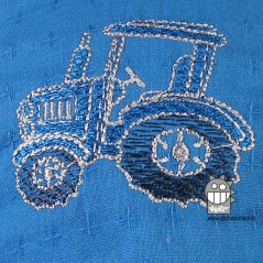 Kšiltovka Sahara - vzor 28 - modrá, traktor