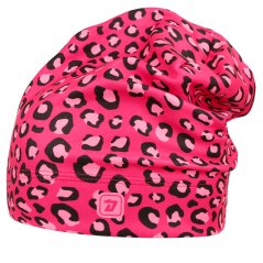 Fleecová čepice Yetti - vzor 58 - růžová neon - leopard