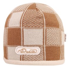 Zimní pletená čepice - AKCE / DOPRODEJ - vzor 184 - béžová - kostky