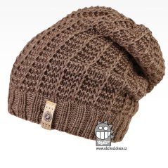 Merino pletená čepice Harmony - vzor 27 - šedo hnědá