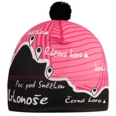 Funkční čepice Flavio Krkonoše - vzor 001 - růžová / černá