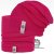 Set spadlé bavlněné čepice a nákrčníku Alan - vzor 05 - malinová