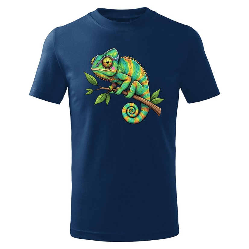 Dětské bavlněné tričko s potiskem - vzor 0256 - chameleon