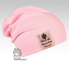 Bavlněná čepice Pastels DOUBLE - vzor 01 - světle růžová