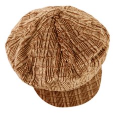 Dámský manšestrový  baret s kšiltem - vzor 26 - béžová