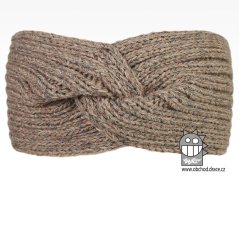 Čelenka pletená Twist - vzor 14 - šedo hnědá