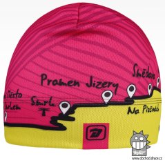 Čepice Bruno Jizerské hory - vzor 002 - růžová / zelená
