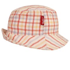 Letní bavlněný klobouk Hawaii - vzor 144 - oranžová kostka