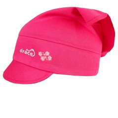 Bavlněný šátek s kšiltem - vzor 02 -  malina - Sakura