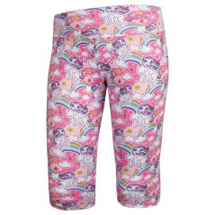 Dětské legíny capri 3/4 Silky - vzor 02 - růžová - jednorožci