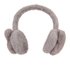 Zimní chlupaté klapky na uši - vzor 01 - šedá - králíček