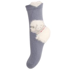 Dětské ponožky - vzor 194 - šedomodrá - pejsek