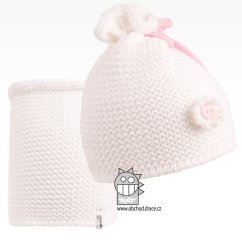Set pletená čepice a nákrčník Zvonilka - vzor 01