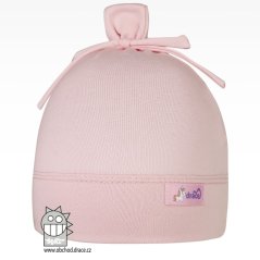 Bavlněná kojenecká čepice Uzlík - vzor 01 - světle růžová