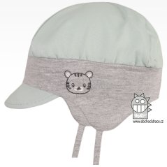 Kojenecká čepice Pepina - vzor 38 zelenkavá