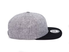 Kšiltovka Snapback melange - vzor 01 - šedý melír/černá