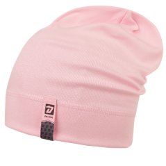 Spadlá bavlněná čepice Pepe - vzor 53 - světle růžová -  medvídek v autíčku