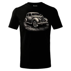 Pánské bavlněné tričko - vzor 005 - černá /retro veterán