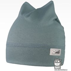 Bavlněná kojenecká čepice Čertík - vzor 19 - zelenomodrá tmavá