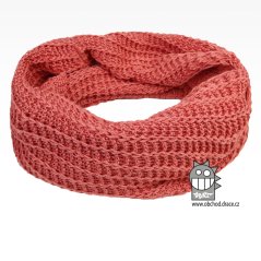 Merino pletená šála chomout Harmony - vzor 11 - lososová