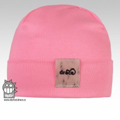 Bavlněná čepice Pastels DOUBLE - vzor 06 - růžová