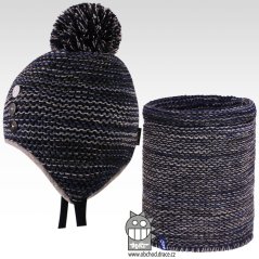 Laponka a nákrčník pletený Bambi set - vzor 07