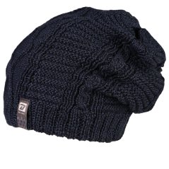 Merino pletená čepice Harmony - vzor 30 - tm. modrá melír
