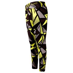 Dětské legíny Silky - vzor 08 - černá/FLUO žlutá - obrazce
