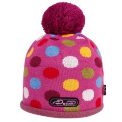 Zimní pletená čepice  - AKCE / DOPRODEJ - vzor 243 - fialková - puntík