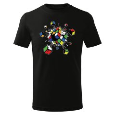 Dětské bavlněné tričko s potiskem - vzor 0237 - Rubikova kostka