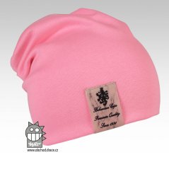 Bavlněná čepice Pastels DOUBLE - vzor 06 - růžová
