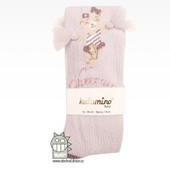 Dětské bavlněné punčocháče Katamino - vzor 009 - fialková - medvídek