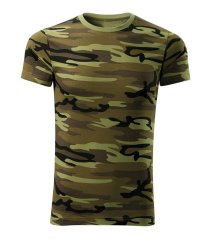 Bavlněné unisex tričko - vzor 45 - maskáč zelená