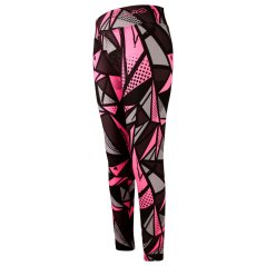 Dětské legíny Silky - vzor 10 - černá/FLUO růžová - obrazce