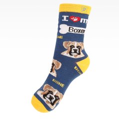 Dětské bavlněné ponožky - vzor 146 - modrá - Německý boxer