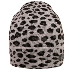 Merino pletená čepice Urban - vzor 26 - šedá / černá - leopard