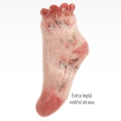 Dětské vlněné ponožky - vzor 008 - pudrová - lvíčci