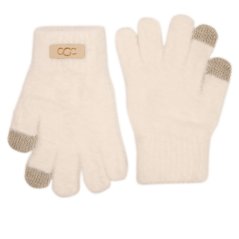 Dámské pletené prstové rukavice - vzor 024 - bílá