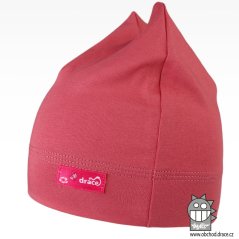 Bavlněná kojenecká čepice Čertík - vzor 25 - korálová