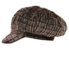 Dámský manšestrový  baret s kšiltem - vzor 24 - černá