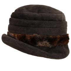 Dámský zimní klobouk - vzor 077 - černá - polar fleece