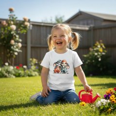 Dětské bavlněné tričko s potiskem - vzor 0236 - králičí kamarádi