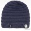 Merino pletená čepice Harmony - vzor 10 - šedo modrá