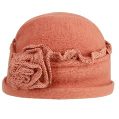 Dámský zimní vlněný klobouk - vzor 104 - starorůžová
