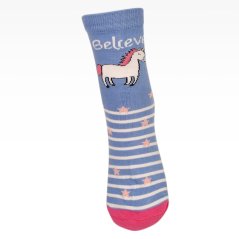 Dětské bavlněné ponožky - vzor 191 - modrá - jednorožec