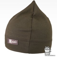 Bavlněná kojenecká čepice Čertík - vzor 23 - khaki zelená