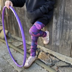 Dětské legíny Silky - vzor 01 - fialová - listy