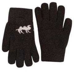 Dětské pletené prstové rukavice 4 - 6 let - vzor 073 - černá