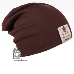 Bavlněná čepice Pastels DOUBLE - vzor 15 - hnědá
