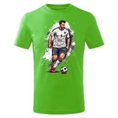 Dětské bavlněné tričko s potiskem - vzor 125 - apple green / Fotbalista